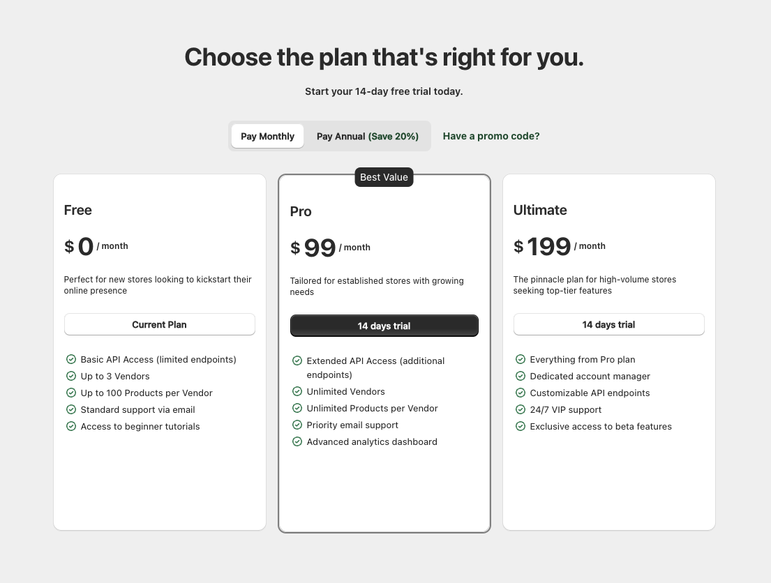 Pricing Component